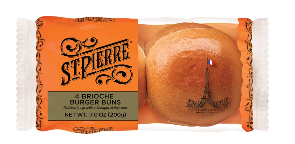 St. Pierre, Brioche Hamburger Buns (4 Count)