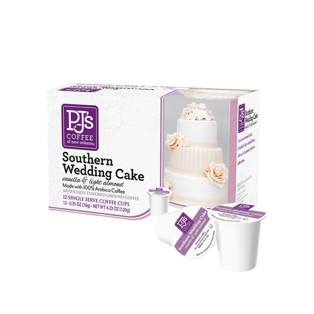 Pj'S Coffee - Wedding Cake Single Serve Cups, 12 Count (Pack Of 1) - Delectable Southern Flavor In Convenient Pods