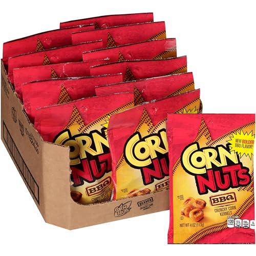 CORN NUTS BBQ Flavored Corn Kernels, Crunchy Corn Snacks, Snack Box, Variety Packs for Adults, 4oz. (Pack of 12)