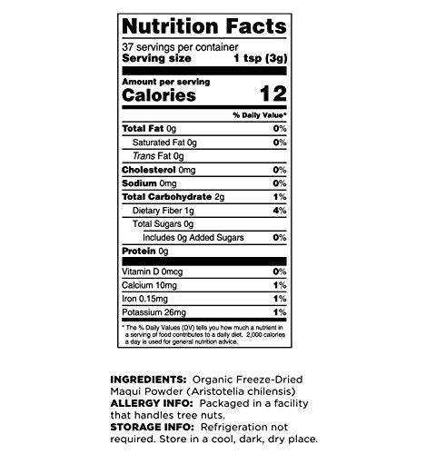 Terrasoul Superfoods Organic Maqui Berry Powder, 4 Oz