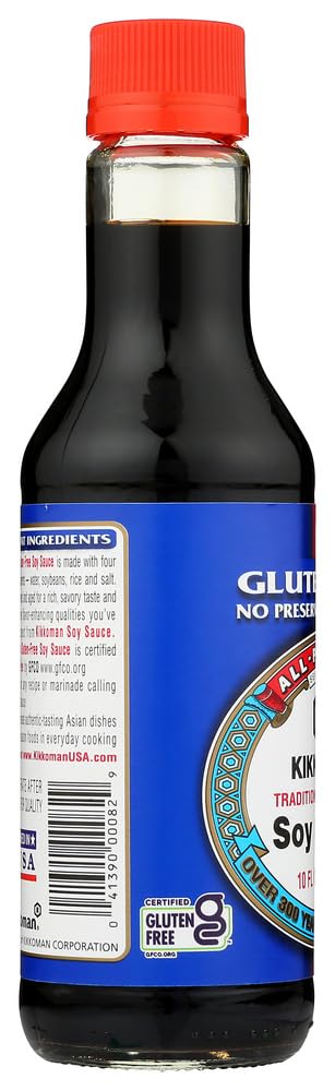 Kikkoman Soy Sauce, Gluten Free, 10 Ounce (Pack Of 2)