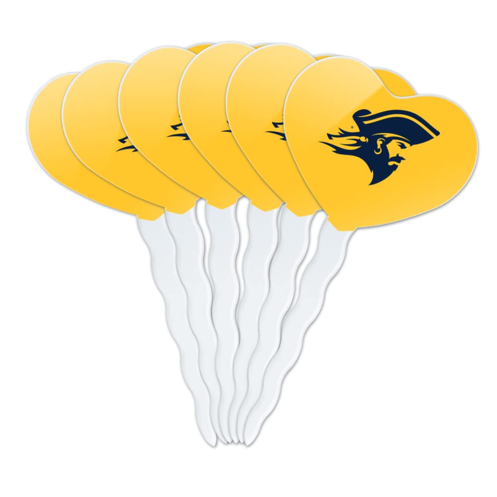 GRAPHICS & MORE Cupcake Toppers Set of 6, Acrylic, Heart Design, ETSU Secondary Logo, One Size, East Tennessee State University