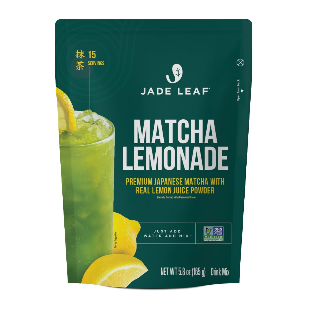 Jade Leaf Matcha Organic enhanced Ceremonial Grade Matcha Green Tea Powder - Japanese - Culinary  Ingredient  Ceremonial Barista Teahouse  Latte  Collagen  5.8 Ounce (Pack of 1)  Matcha Lemonade