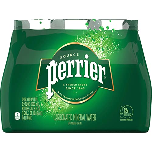 Perrier Sparkling Water  Plastic Water Bottles  16.9 Fl Oz (Pack Of 12)