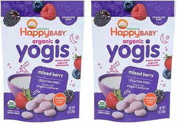 Happy Baby Organic Mixed Berry Yogurt Snacks, 1 Oz (Pack Of 2)