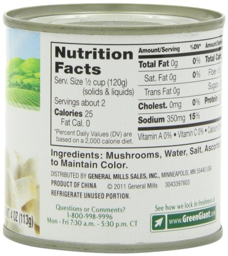 Green Giant Mushrooms Pieces & Stems, 4-Ounce Tins (Pack Of 24)