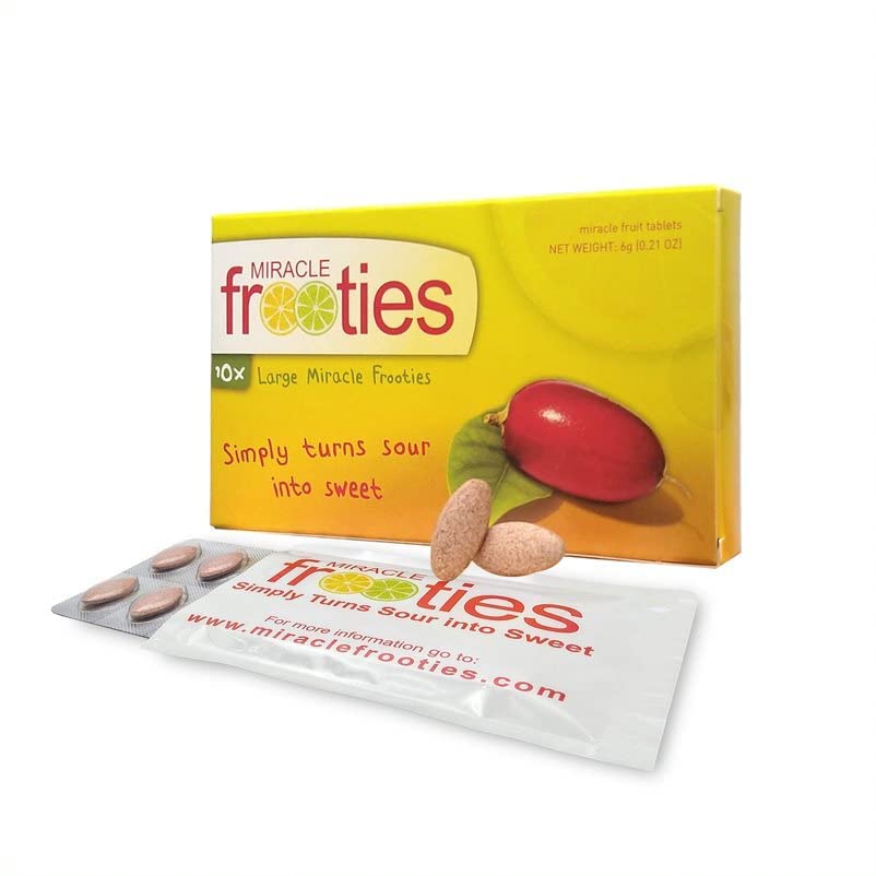 Miracle Frooties Miracle Berry Tablets, 100% Natural, Flavor Tripping, Sugar Free, 10 Count, Energy Yellow