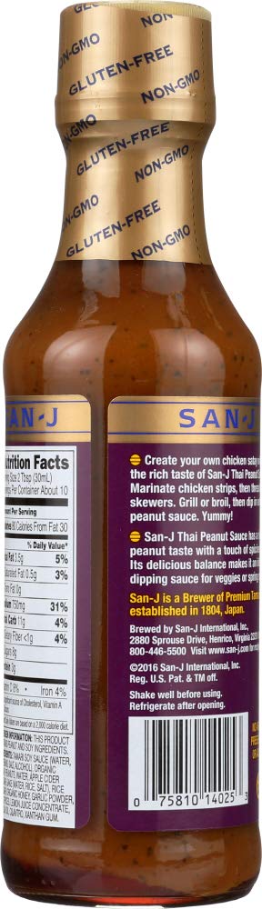 San-J Thai Peanut Sauce, 10-Ounce Bottles (Pack of 6)