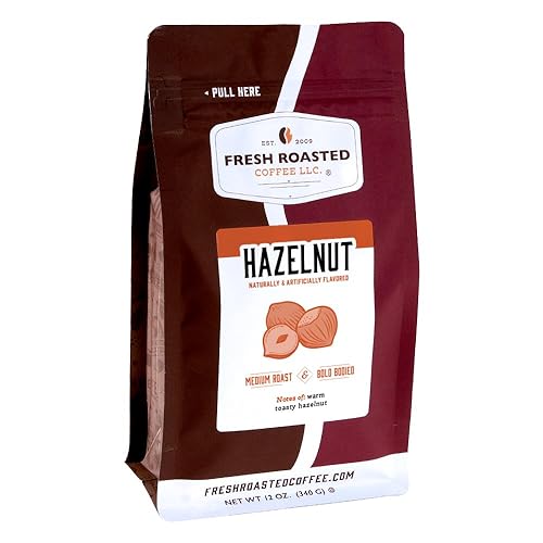 Fresh Roasted Coffee, Hazelnut Flavored Coffee, 12 Oz, Medium Roast, Kosher, Ground
