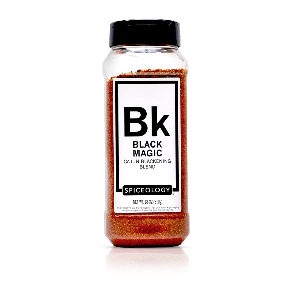 Spiceology - Black Magic - Cajun Blackening Spice Blend - Spicy Creole Dry Rub And Seasoning - Use On: Beef, Chicken, Mac N' Cheese, Turkey, Butter, Seafood Or Nuts - 18 Oz