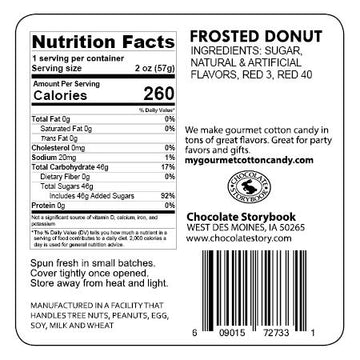 CHOCOLATE STORYBOOK Frosted Donut Flavored Cotton Candy - 1 Ounce, Unique Gift Idea for Holidays and Parties