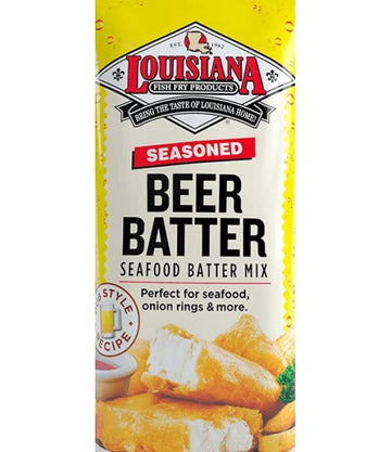 Louisiana Fish Fry Seasoned Beer Batter Mix, 25lb Bulk, Golden, Model 039156002699