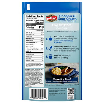 Idahoan Cheddar & Sour Cream Mashed Potatoes, 4 oz (Pack of 12)