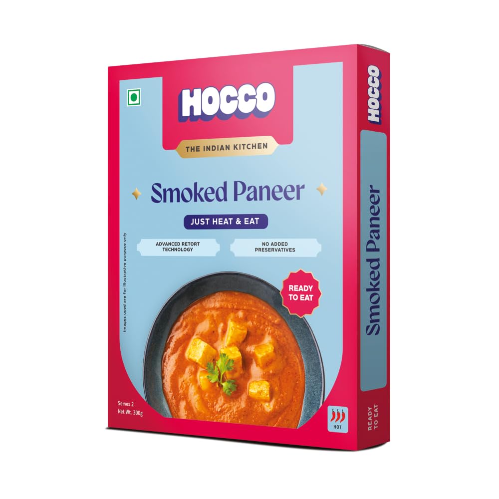 Hocco Ready To Eat Paneer Sabji Ready To Cook Vegetarian Authentic Cuisine (Pack Of 6, Smoked Paneer)