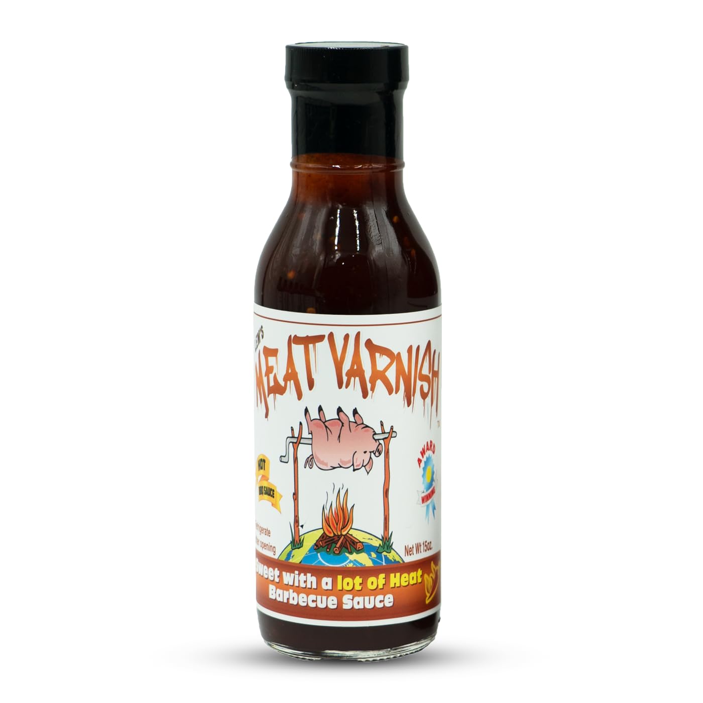 Lems Meat Varnish Hot BBQ Marinade - Gluten Free Spicy BBQ Sauce for Meat & Chicken - 12 oz Bottle