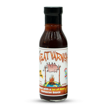 Lems Meat Varnish Hot BBQ Marinade - Gluten Free Spicy BBQ Sauce for Meat & Chicken - 12 oz Bottle