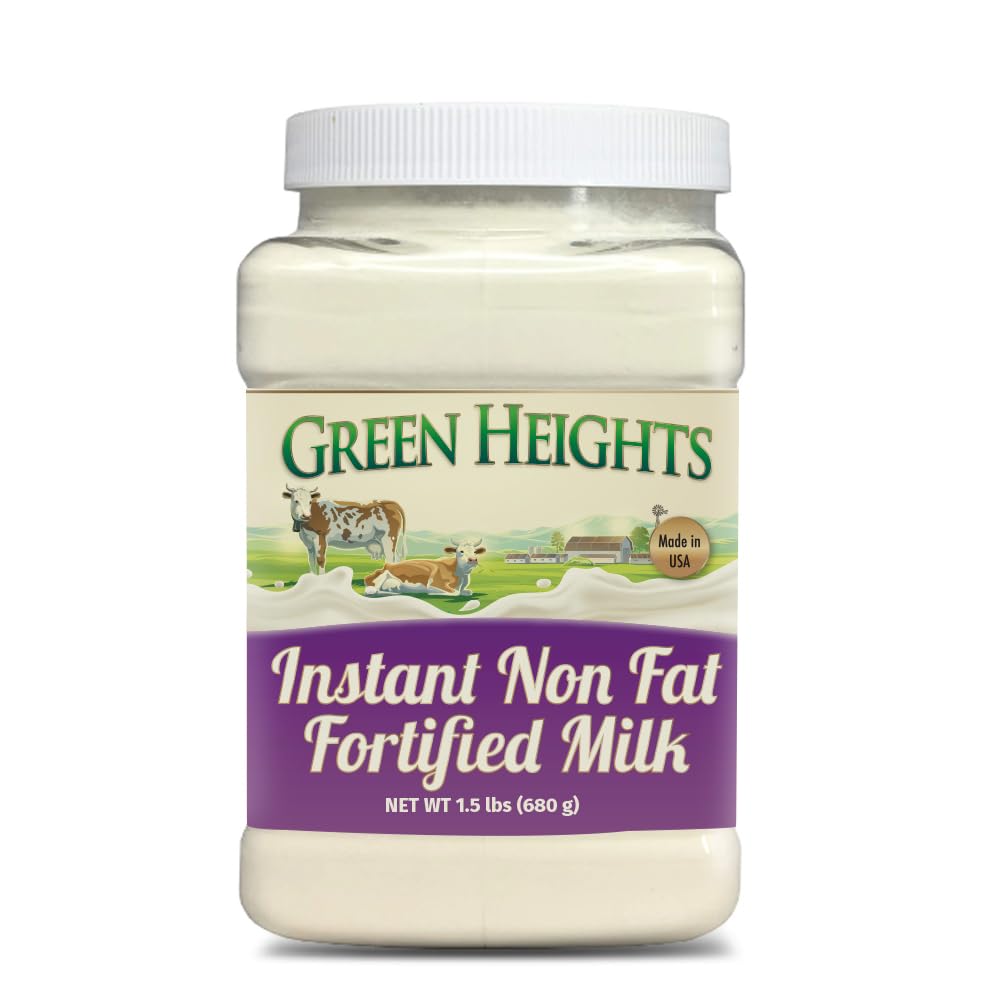 Instant Fortified Nonfat Milk Powder Jar 2 Pound / 900 GMS Jar (28+ Servings) - Proudly Made in America - Healthy Nourishing Ess