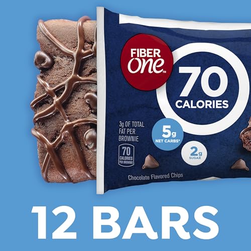 Fiber One 70 Calorie Brownies, Chocolate Fudge, Snack Bars, 12 ct (Pack of 4)