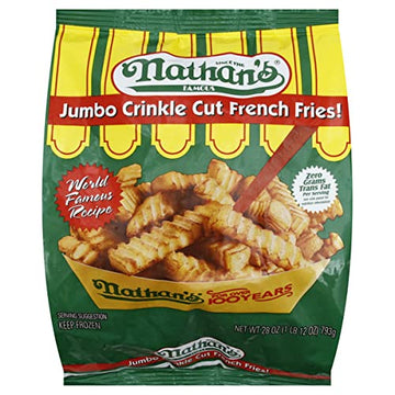 Nathan s Famous French Fried Jumbo Crinkle Cut French Fries - 0 g Trans-Fat Per Serving - Quick & Easy to Make and Ready Set Go
