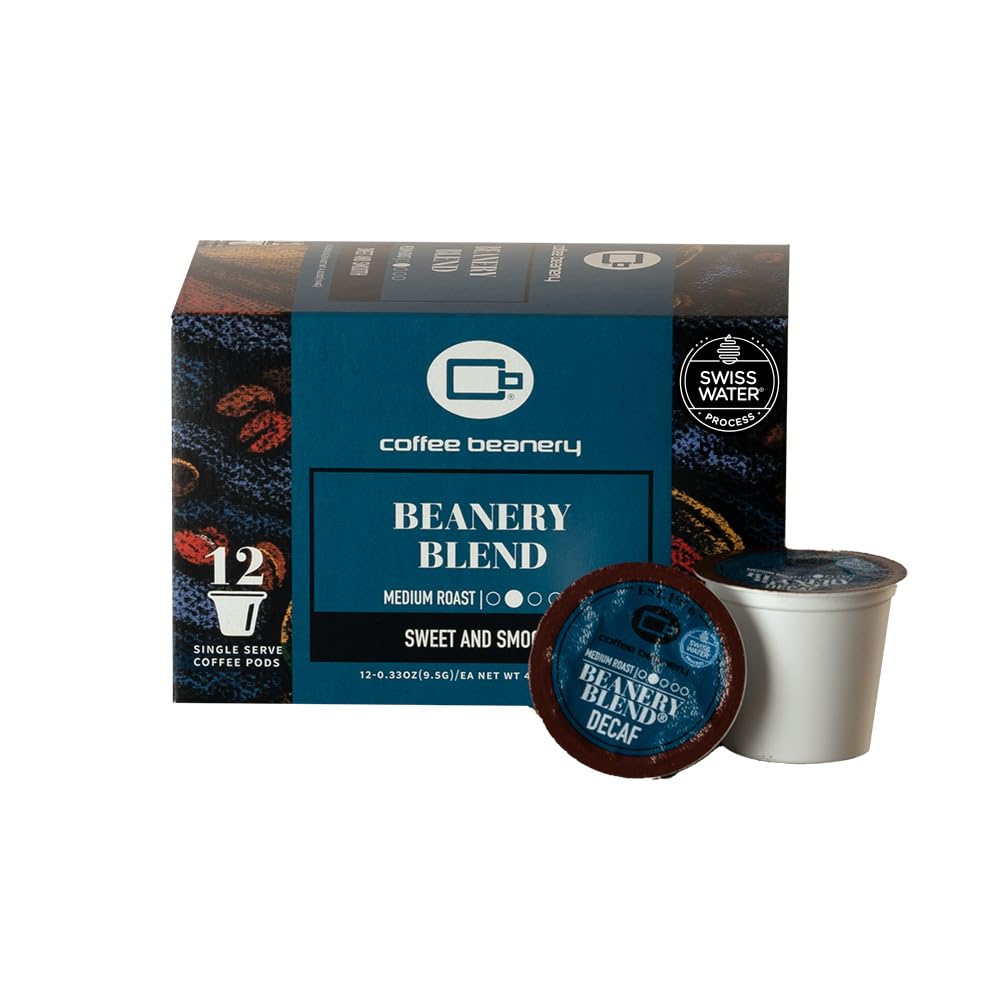 Decaf Beanery Blend Single Serve Coffee Pods | 12ct | SWP Decaf Coffee | 100% Specialty Arabica Coffee