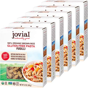 Jovial Fusilli Gluten-Free Pasta | Whole Grain Brown Rice Fusilli Pasta | Non-GMO | Lower Carb | Kosher | USDA Certified Organic