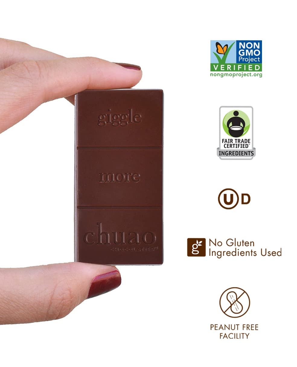 Chuao Chocolatier Triple Nut Temptation Dark Mini Chocolate Bars | Gourmet Chocolate Roasted Nuts European No Preservatives | For Gift Baskets, Christmas, Valentines Day, Gifts For Women, Men, Birthday, Thank You, Care Package | 24 Pack