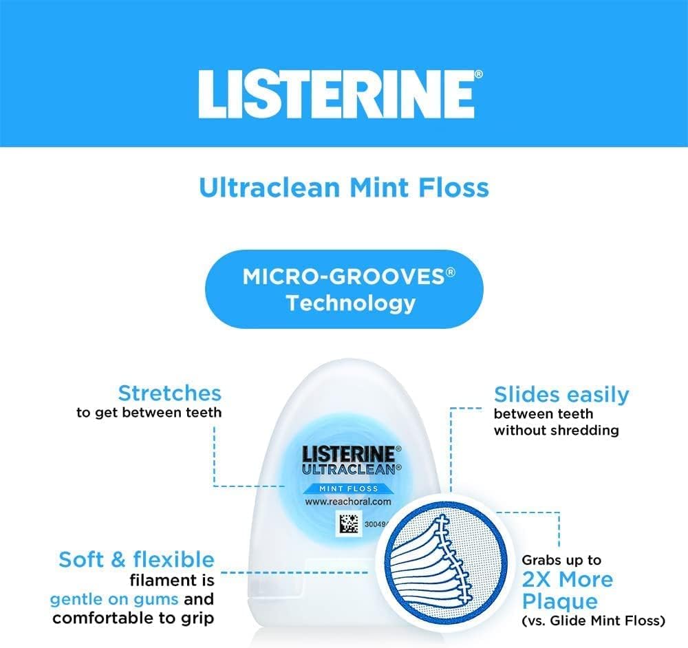 Listerene Ultra Clean Flo Size 30Yar Listerene Ultra Clean Floss 30Yard(Pack Of 8)