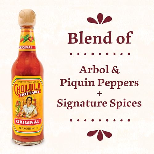 Cholula Hot Sauce Multipack, Original, Product of Mexico, Gift Set Includes Three 12 Fl Oz Bottles, Blend of Arbol & Piquin Pepp