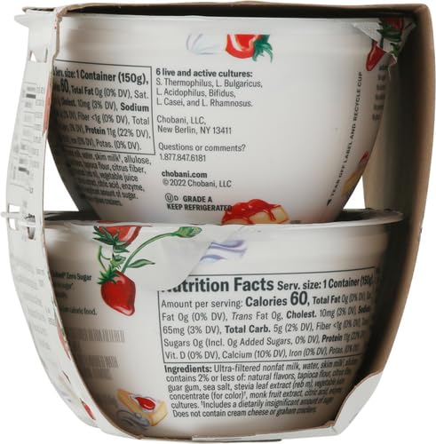 Chobani Zero Sugar* Strawberry Cheesecake 5.3oz 4PK