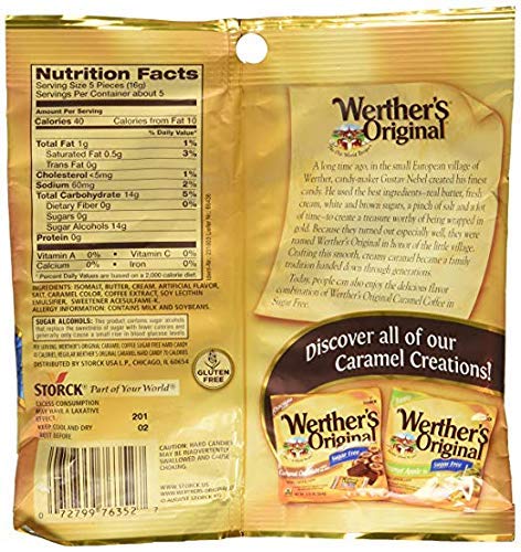 Werther'S Original - Sugar Free - Caramel Coffee Hard Candies (Pack Of 3) (3 Bags)