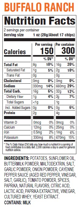 Hals New York Kettle Cooked Gluten Free Buffalo Ranch Flavored Potato Chip Crisps, 2 Oz (Pack of 24)
