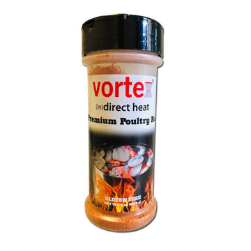 VORTEX (IN)DIRECT HEAT Premium Poultry Rub Chicken Seasoning, 4 oz, Black White, for BBQ, Smoker, Grilling, and Chicken Wings
