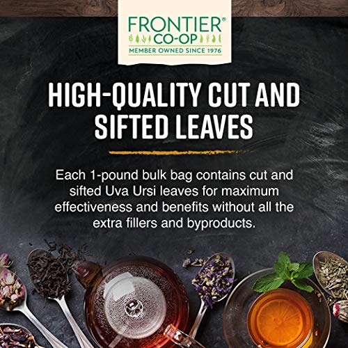 Frontier Co-Op Uva Ursi Leaf, Cut And Sifted, Certified Organic, Kosher | 1 Lb. Bulk Bag | Arctostaphylos Uva-Ursi (L.) Spreng.