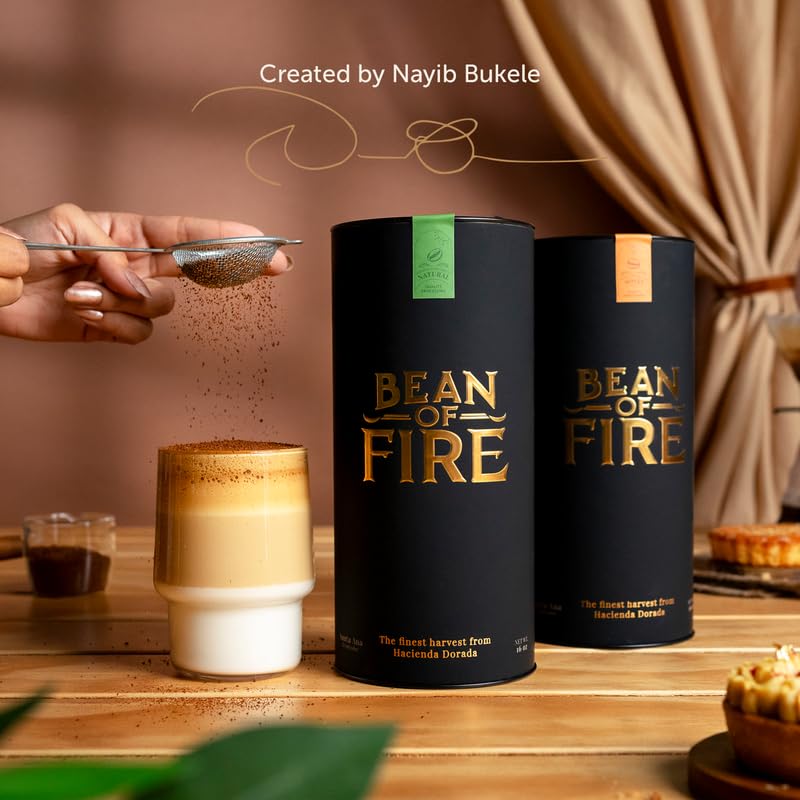 Bean of Fire Medium Roast Ground Coffee - El Salvador Red Bourbon Honey, Smooth & Fruity, 16 oz