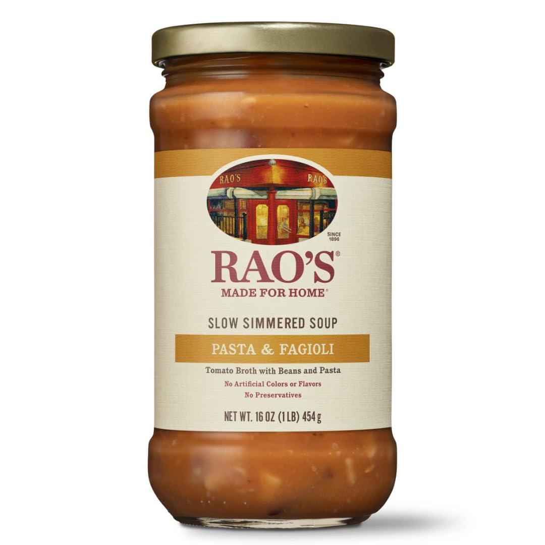Raos Homemade Pasta Fagioli Soup, 16oz, Real Vegetables, Traditional Italian Heat and Serve Soup, 1 Pound (Pack of 1)