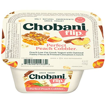 Chobani Flip, Low-Fat Greek Yogurt Perfect Peach Cobbler, 4.5oz