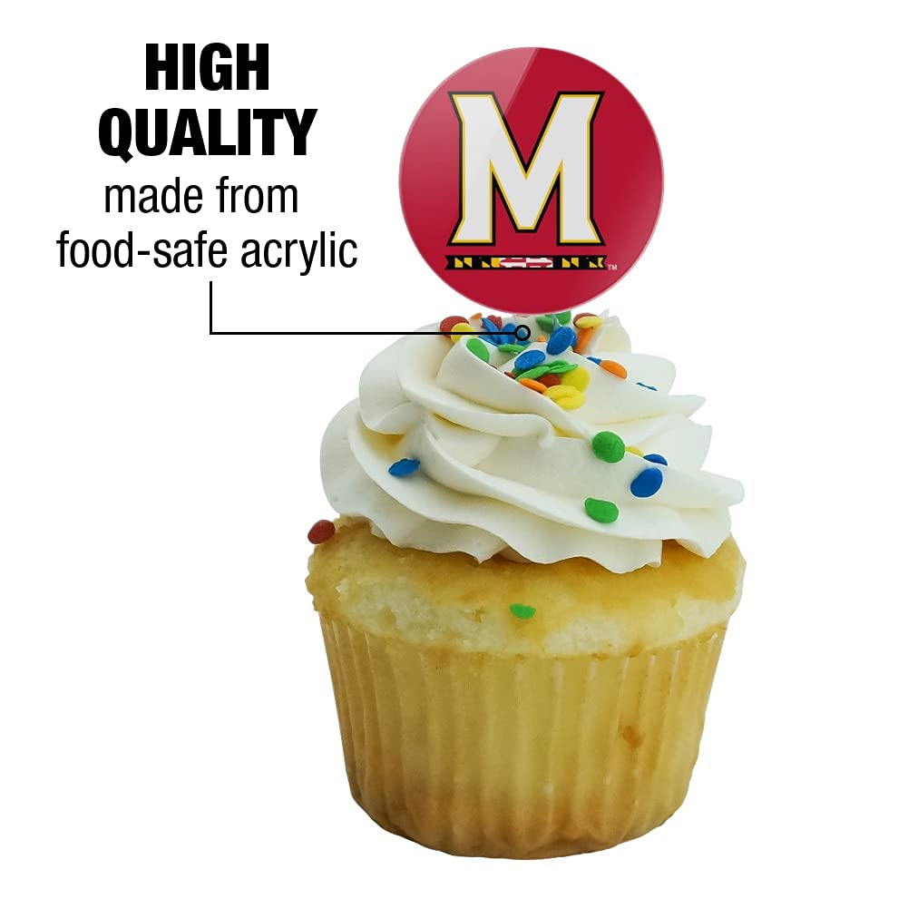 University Of Maryland Primary Logo Cupcake Picks Toppers Decoration Set Of 6