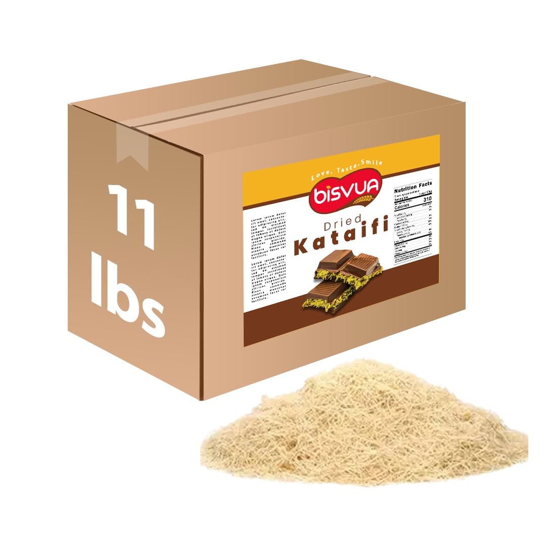 BISVUA Premium Bulk Dried Kataifi 5 kg (11 lbs) - Perfect for Viral Dubai Chocolate Bar Pistachio Stuffed Desserts knafeh, Kunaf