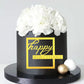 Mirror Acrylic Happy Birthday Cake Toppers Happy Birthday Cupcake Topper Hollow Frame Side Cake Topper Cake Decorations Cake Ins