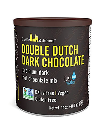 Castle Kitchen Double Dutch Dark Chocolate Premium Hot Cocoa Mix - Dairy-Free, Vegan, Plant Based, Gluten-Free, Non-Gmo Project
