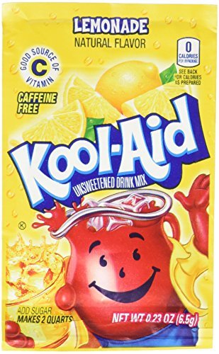 Kool-Aid Soft Drink Mix - Lemonade Unsweetened, Caffeine Free, 0.23 oz/envelope, Pack of 12