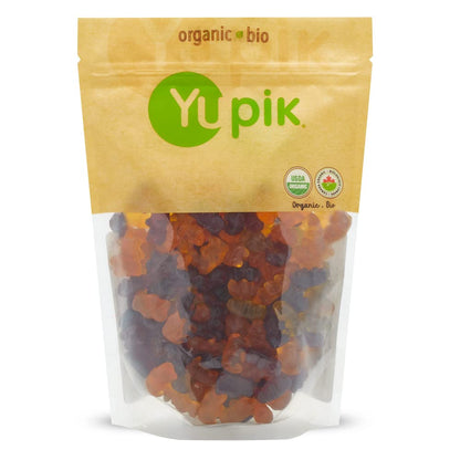 Yupik Organic Fruit Gummy Bears, Gelatin-Free, 1.1 lb (17.6 oz), Gluten-Free, Vegan, Non-GMO, Natural Colors & Flavors, Made fro