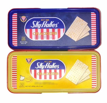 M.Y. San Skyflakes Crackers Original & Garlic Flavor, 32 Count (Pack Of 2)