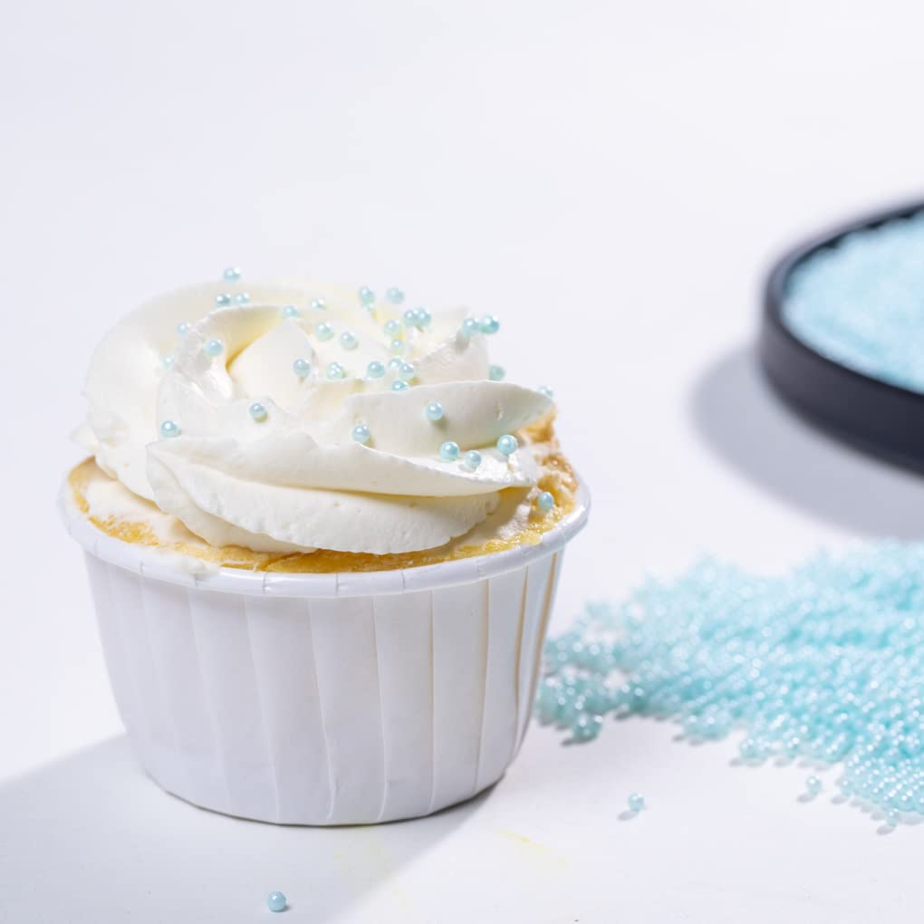 Blue sprinkles Edible Pearl 130g 4.6OZ,Cake Dessert sprinkles,Cookie sprinkles,Sugar Pearl, Edible Candy Pearls for Cake Cupcake