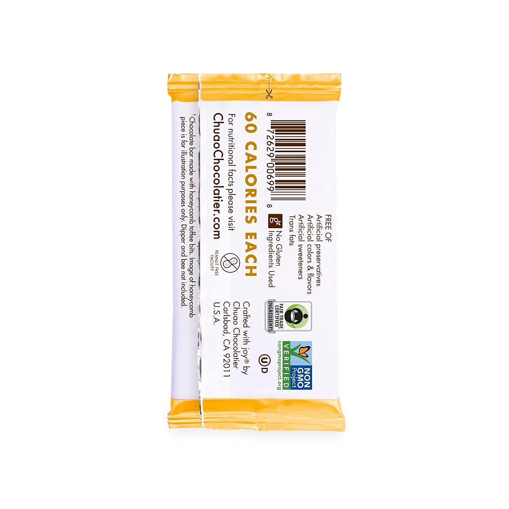 Chuao Chocolatier Honeycomb Dark Chocolate Mini Bars | Gourmet Honey No Preservatives | For Gift Baskets, Gifts For Women, Men, Thank You, Care Package | 24 Pack