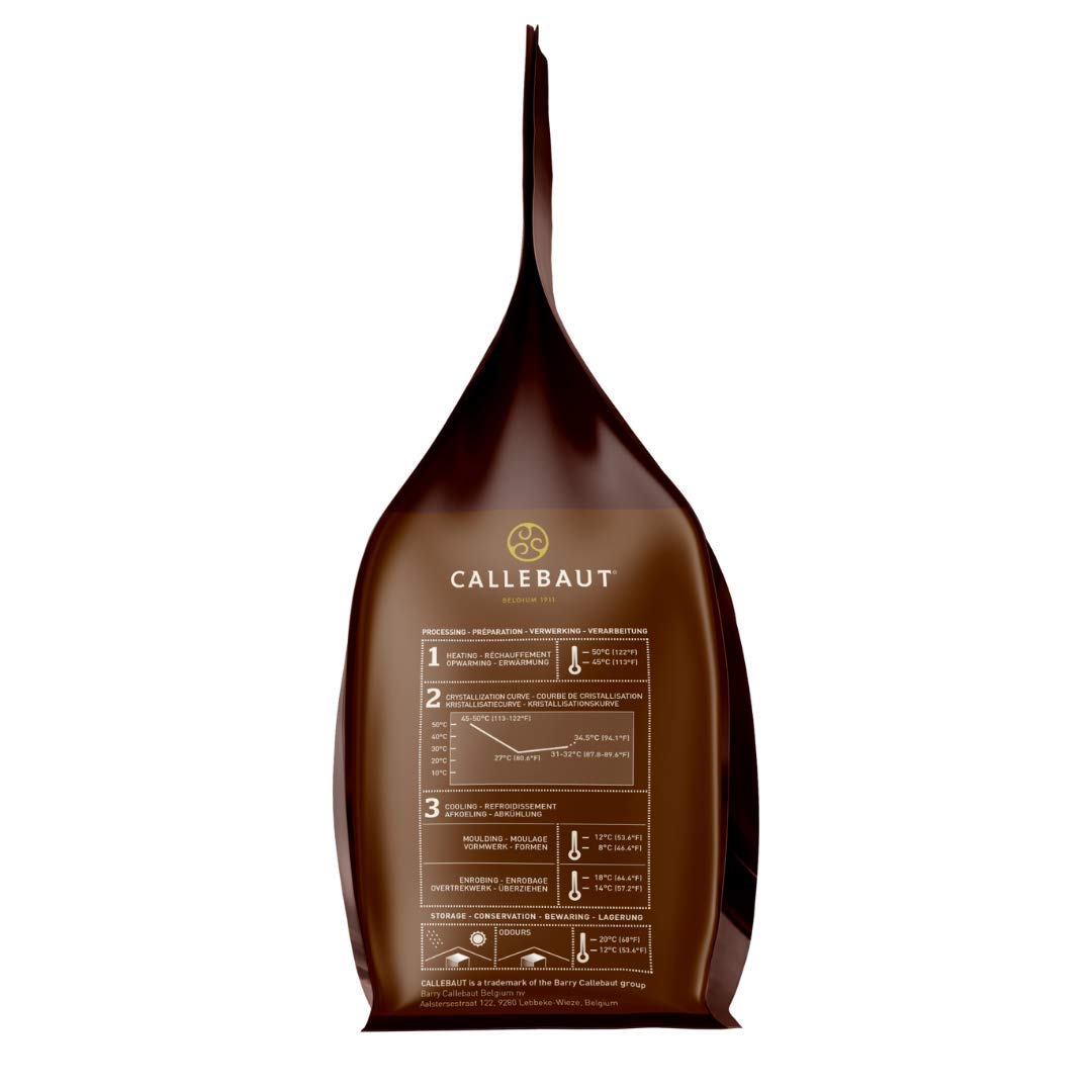 Callebaut Belgian Dark Couverture Chocolate Semisweet Callets 54.5% 5.5 lbs Dark Chocolate Callets