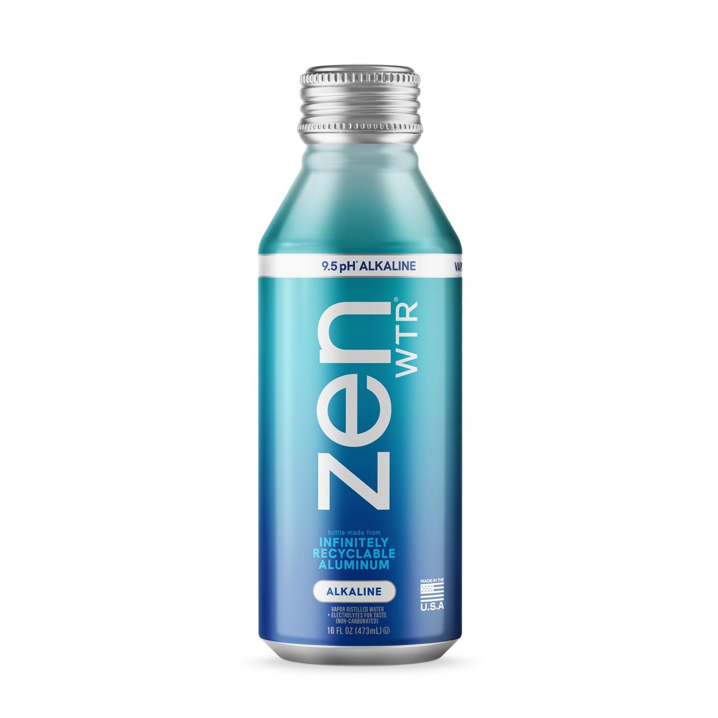 Zenwtr Ultra-Pure, Vapor Distilled Water, 16 Oz (Pack Of 12) Bottled Water, 9 Ph Alkaline Water With Electrolytes For A Crisp, R