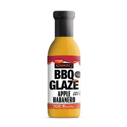 Kosmos Q Apple Habanero BBQ Glaze - 16 Oz Bottle for Sticky & Flavorful Barbecue - Thick BBQ Glaze for Competition Ready Mouth-W