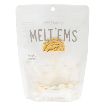 Sweetshop Melt 'EMS Bright White 12oz Pack Chocolate Candy Melts Chocolate Melts Melting Melting Wafers for Chocolate Fountain M
