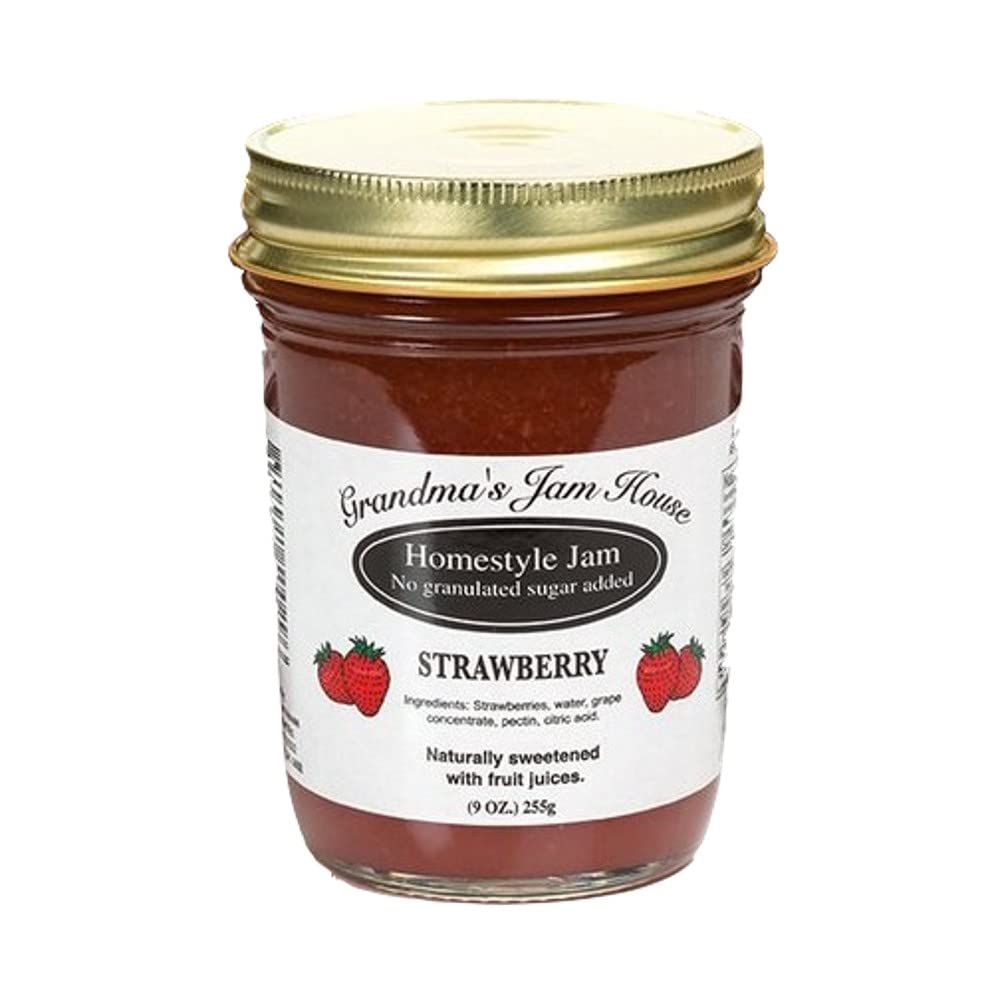 Sweet Strawberry Jam | No Added Sugar | All Natural | Homestyle Fruit Jam | Strawberry Jelly Spreadable Preserves Jams Jellies |